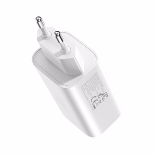 Rock Sienas lādētājs Ice2Cube GaN - USB + 2xType C - PD 65W 3A balts