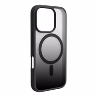 Puro krāsu pārejas MagSafe silikona apvalks iPhone 16 Pro Max viedtālrunim – melnā krāsā