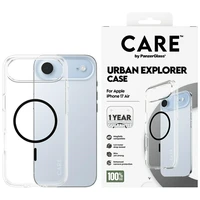 CARE by PanzerGlass Flagship Urban Explorer viedtālruņa apvalks ar melnu MagSafe iPhone Air - caurspīdīgs