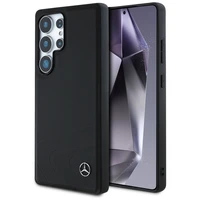 Mercedes Ādas Horizontālas iespiestas izliekumi Magnētiskais apvalks Samsung Galaxy S25 Ultra - melns