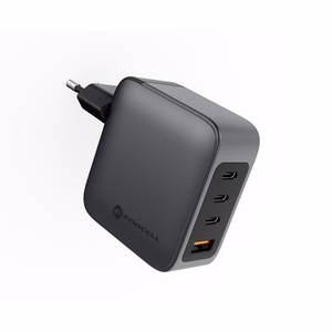 FORCELL F-ENERGY GaN VT-46 pelēks ceļojuma lādētājs 3 x Type C + USB A PD QC4.0 5A 100W ar PD