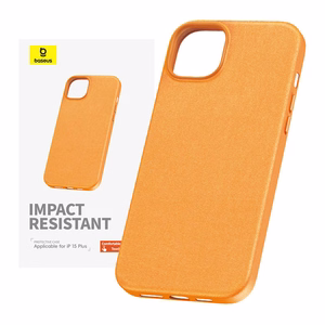 Чехол для iPhone 15 Plus Baseus Fauxther Series (Оранжевый)