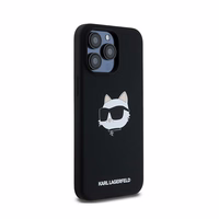 Karl Lagerfeld silikona Choupette Head magnētiskais viedtālruņa apvalks iPhone 15 Pro - melns