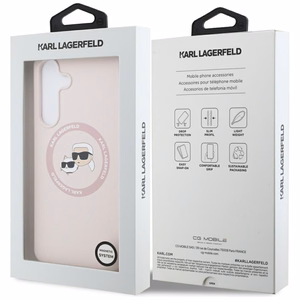 Karl Lagerfeld Silicone Karl & Choupette Heads MagSafe macins Samsung Galaxy S25 FE - roza