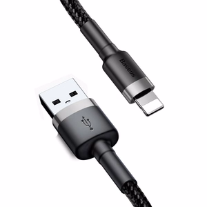 Baseus Cafule USB – Lightning kabelis 2A, 3 m, melns/pelēks