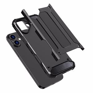 Hybrid Armor viedtālruņa apvalks iPhone 16 Plus - melns