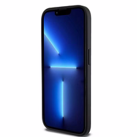 DKNY Ādas rūtainais magnētiskais apvalks iPhone 15 Pro - melns