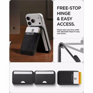Spigen Slim Fold S314-4 MagSafe magnētiskais karšu maciņš tālrunim – melns