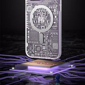 Kingxbar PQY Geek Series magnētiskais viedtālruņa apvalks iPhone 14 Pro Max MagSafe sudraba