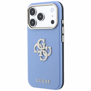 Guess Smooth & Big Strass Logo vāciņš iPhone 18 Pro Max / 17 Pro Max – zils