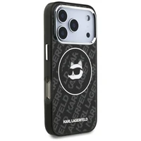 Karl Lagerfeld IML Choupette Head Logo magnētiskais viedtālruņa apvalks iPhone 17 Pro Max - melns
