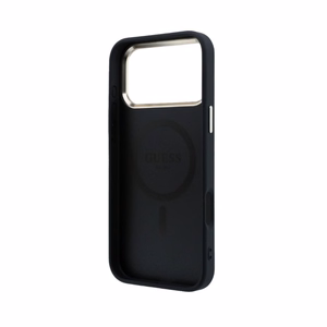 Case Guess PU Leather 4G Gold Frame MagSafe Apple iPhone 18 Pro Max black