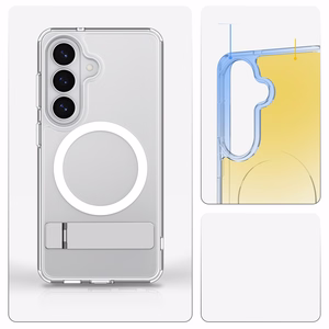 Spigen Ultra Hybrid S Mag MagSafe maciņš priekš Samsung Galaxy S26 - caurspīdīgs un balts