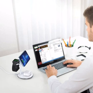 Bezvadu lādētājs Choetech T585-F 3-in-1 15W balts