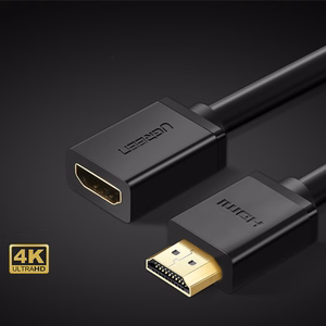 Ugreen HD107 10141 HDMI (tēviņš) - HDMI (mātīte) 4K kabelis 1m - melns