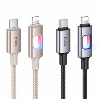 LED Cable USB C to Lightning Hoco PD 27W 1,2 m U144 black