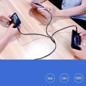 USB kabelis Joyroom 3in1 sarkans 130cm (līdz 3.5A / 480 mbps)