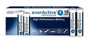 Sārmainās baterijas everActive Pro Alkaline LR03 AAA - shrink iepakojums - 10 gab.