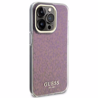 Guess GUHCP15LHDECMP iPhone 15 Pro 6.1" rozā/rozā cietais apvalks IML Faceted Mirror Disco Iridescent