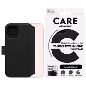 CARE by PanzerGlass Funkcija Tango 2in1 Maku apvalks MagSafe iPhone 15 - melns
