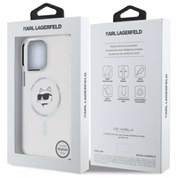 Karl Lagerfeld IML Metāla Choupette galva MagSafe apvalks iPhone 13 Pro - balts