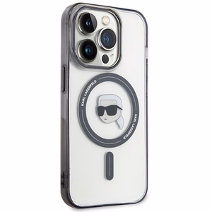 Karl Lagerfeld KLHMP15XHKHNOTK iPhone 15 Pro Max 6.7" caurspīdīgs cietais apvalks IML Karl's Head MagSafe