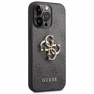 Guess 4G Big Metal Logo viedtālruņa apvalks iPhone 14 Pro - pelēks