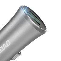 Dudao gudrais automašīnas lādētājs 3.4A 2x USB sudraba (R6S silver)
