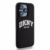 DKNY Liquid Silicone White Printed Logo MagSafe Viedtālruņa apvalks iPhone 15 Pro - melns (m)