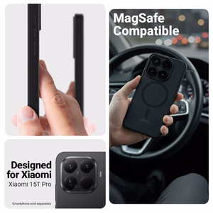 Crong Hybrid Matte Magnetic MagSafe vāciņš ierīcei Xiaomi 15T Pro, melns