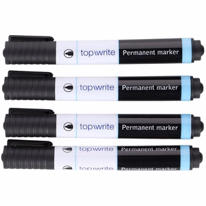 Topwrite permanentie marķieri, 4 gab., melni