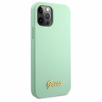 Guess GUHCP12MLSLMGGN iPhone 12/12 Pro 6.1" zaļais Metal Logo Script