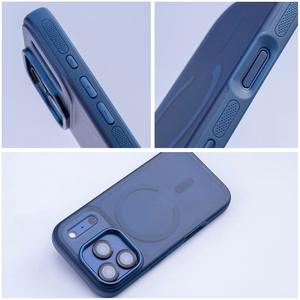 Case for iPhone 17 Pro / 18 Pro (low camera edge) Flexline Mag Cover compatible with MagSafe navy blue