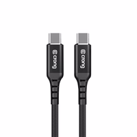 Crong Armor Link - 60W PD 3A USB-C to USB-C kabelis 25cm (melns)