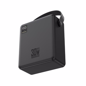 Wozinsky W8-B 100000mAh 30W ārējais akumulators, 2xUSB-A, 2xUSB-C, ar lukturīti, melns