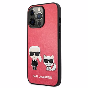 Karl Lagerfeld Ikonik Karl&Choupette Case for iPhone 13 Pro / iPhone 13 - Fuchsia