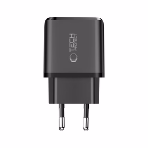 Tech-Protect NCA65W-GAN PD 65 W / QC3.0 2 pieslēgvietu sienas lādētājs, melns