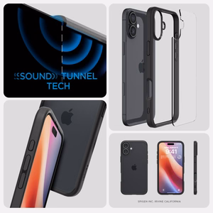 Spigen Ultra Hybrid apvalks iPhone 16 – matēta melna