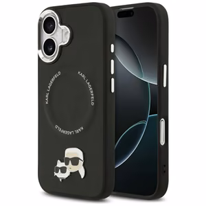 Karl Lagerfeld Karl & Choupette Piespraudes Magnētiskais viedtālruņa apvalks iPhone 17 - melna
