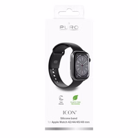 Puro Icon silikona siksniņa Apple Watch 42/44/45/49 mm - melns (2 gab.)