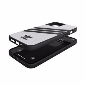 Adidas OR veidots apvalks PU iPhone 12 Pro Max - balta/melna