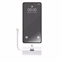 Portatīvais lādētājs Forcell F-Energy Power Plug F5K3 PD 20W 5000 mAh ar iebūvētu savienotāju Lightning balta