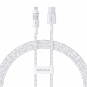 Baseus Gem USB-A uz Lightning 2.4A ātras uzlādes kabelis 1 m, balts