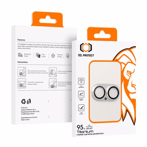 Tempered stikls Tel Protect 95% AR+AF Full Metal kameras aizsargs on camera for Iphone 17 sudraba (camera island)