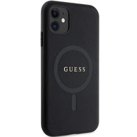Guess GUHMN61PSAHMCK apvalks iPhone 11 / Xr - melns Saffiano MagSafe