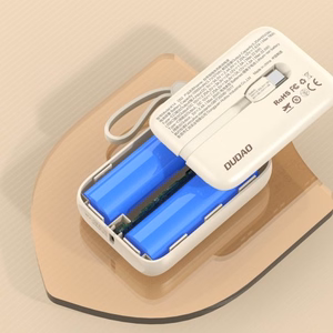 Portatīvais lādētājs Dudao K14 Sand 10000mAh (PD / QC3.0) + Type-C / Lightning kabelis
