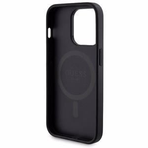 Guess 4G Metal Logo viedtālruņa apvalks komplekts iPhone 14 Pro Max + 5000mAh Magnētiskā portatīvais lādētājs - melna
