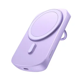 Bezvadu portatīvais lādētājs 6000mAh Joyroom JR-W030 20W MagSafe ar gredzenu un statīvu - violeta