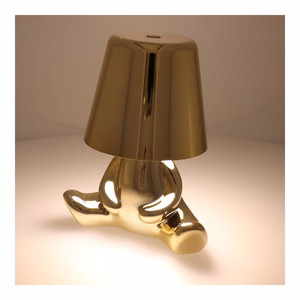Galda lampa pie gultas GOLD MAN Art Deco sēdoša (versija 7) MLTL