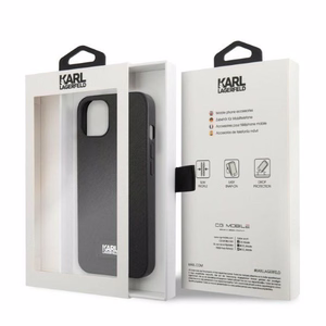 Karl Lagerfeld KLHCP13MSFMP2K iPhone 13 6.1" cietais apvalks melns/melns Saffiano Plāksne